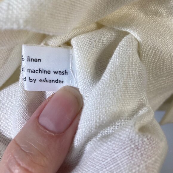 Womens Eskandar Lagenlook Linen Jacket Cream Esk Size O (US 6/8) - Picture 13 of 14